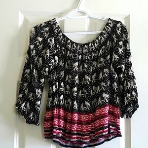 Forever 21 off-shoulder cinch top blouse top